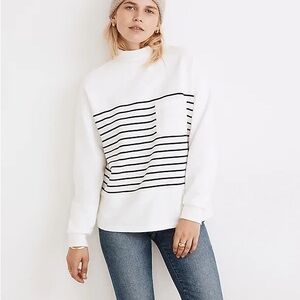 Madewell mockneck pocket nautical striped sweater in xs